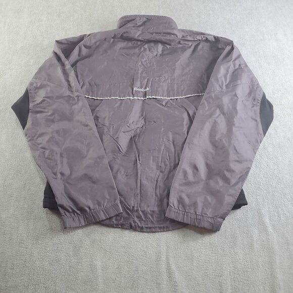 Vintage Reebok Jacket Womens Medium Purple Nylon Full Zip Windbreaker - Picture 9 of 10